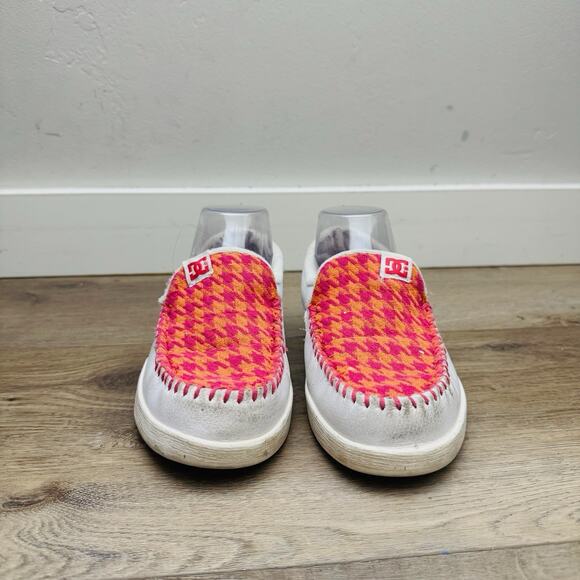 DC Villain Orange And Pink Houndstooth Slip On Shoe Women’s Size 6.5 - Picture 3 of 11